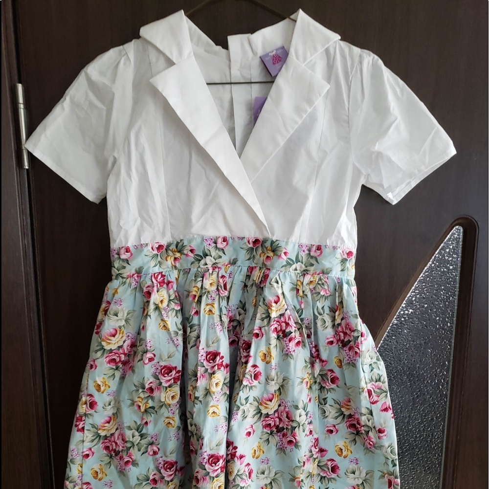 NWT JoeElla Cotton satin girl dress 10
